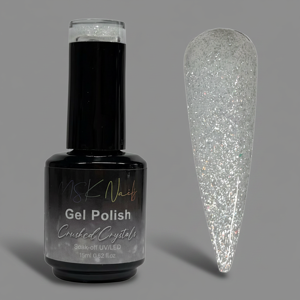 DISCOUNTED - White Crushed Crystals - Glitter Gel Polish