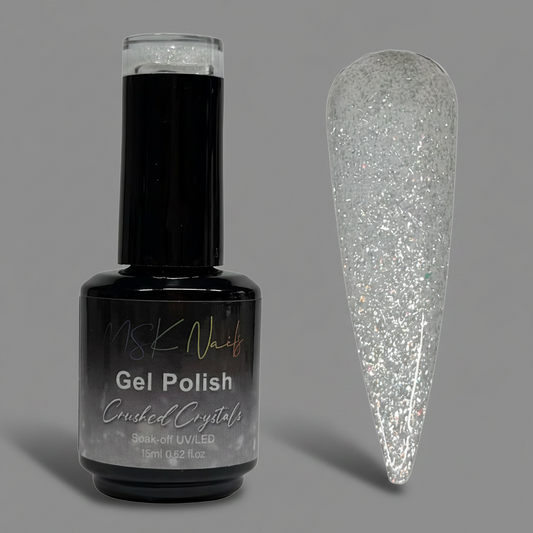 DISCOUNTED - White Crushed Crystals - Glitter Gel Polish