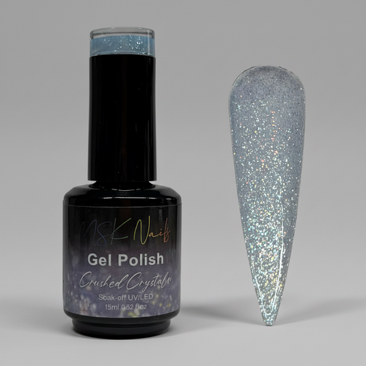 Ice Blue Crushed Crystals - Glitter Gel Polish